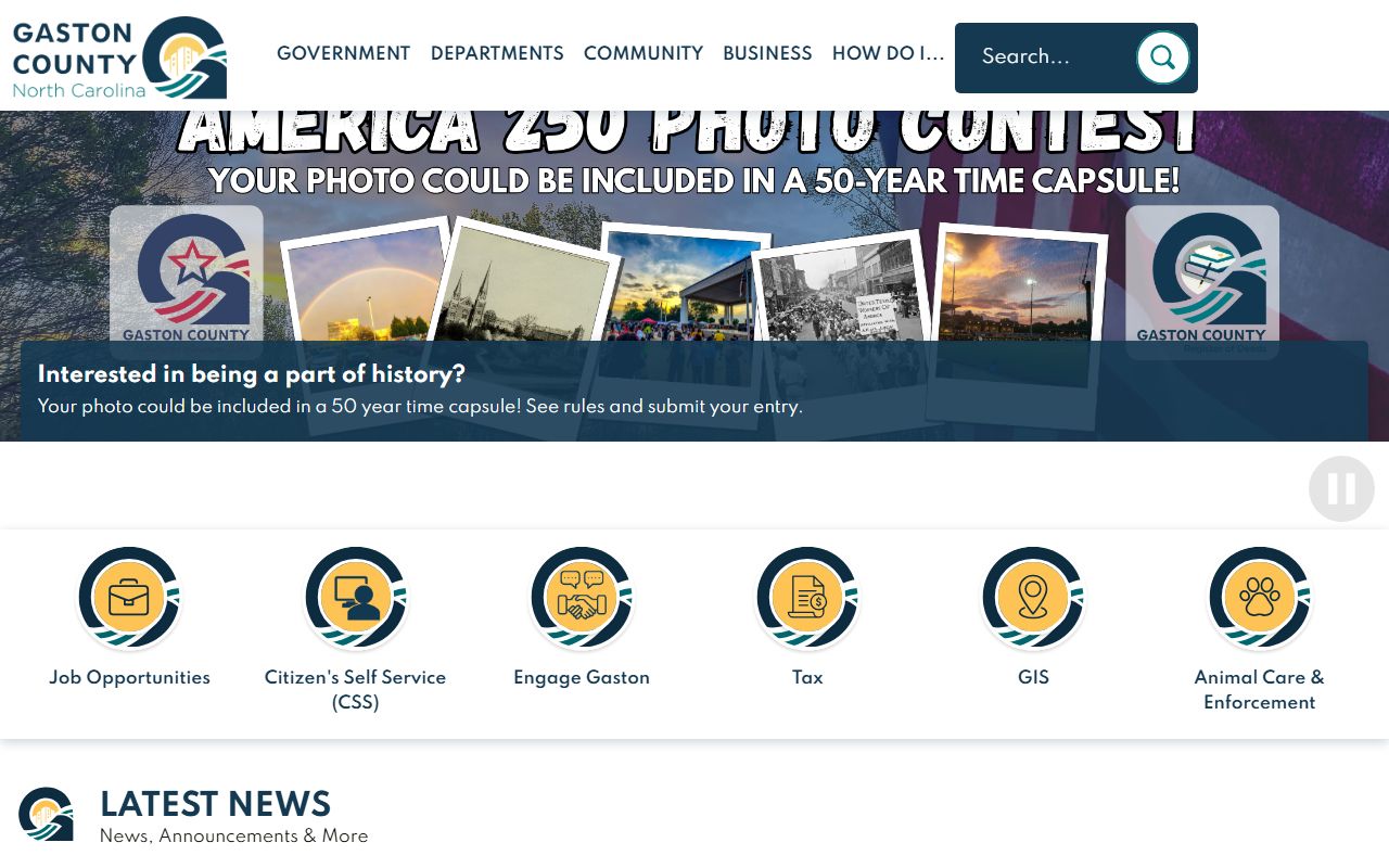 Gaston County Clerk of Superior Court county homepage