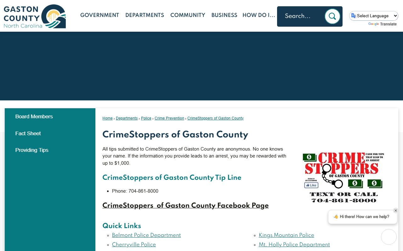 Gaston County arrest records CrimeStoppers of Gaston County