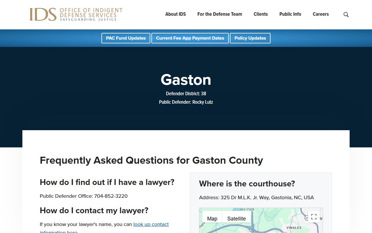 Gaston County arrest records NCIDS Gaston County public defender