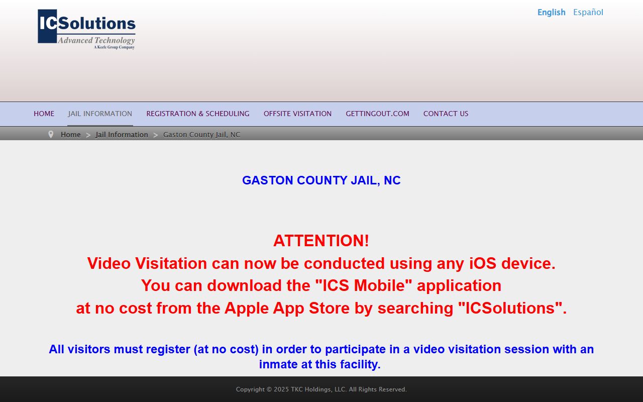 Gaston County inmate records video visitation schedule and registration