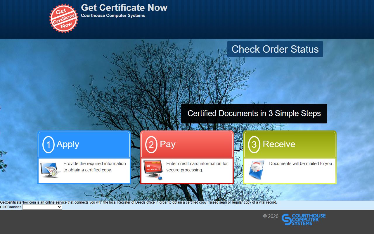 Gaston County marriage and divorce records certified copy vendor
