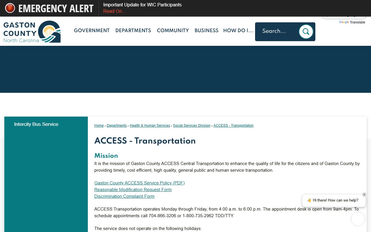 Gaston County traffic court records ACCESS transportation information