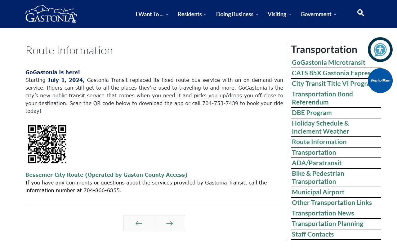 Gaston County traffic court records GoGastonia on-demand transit