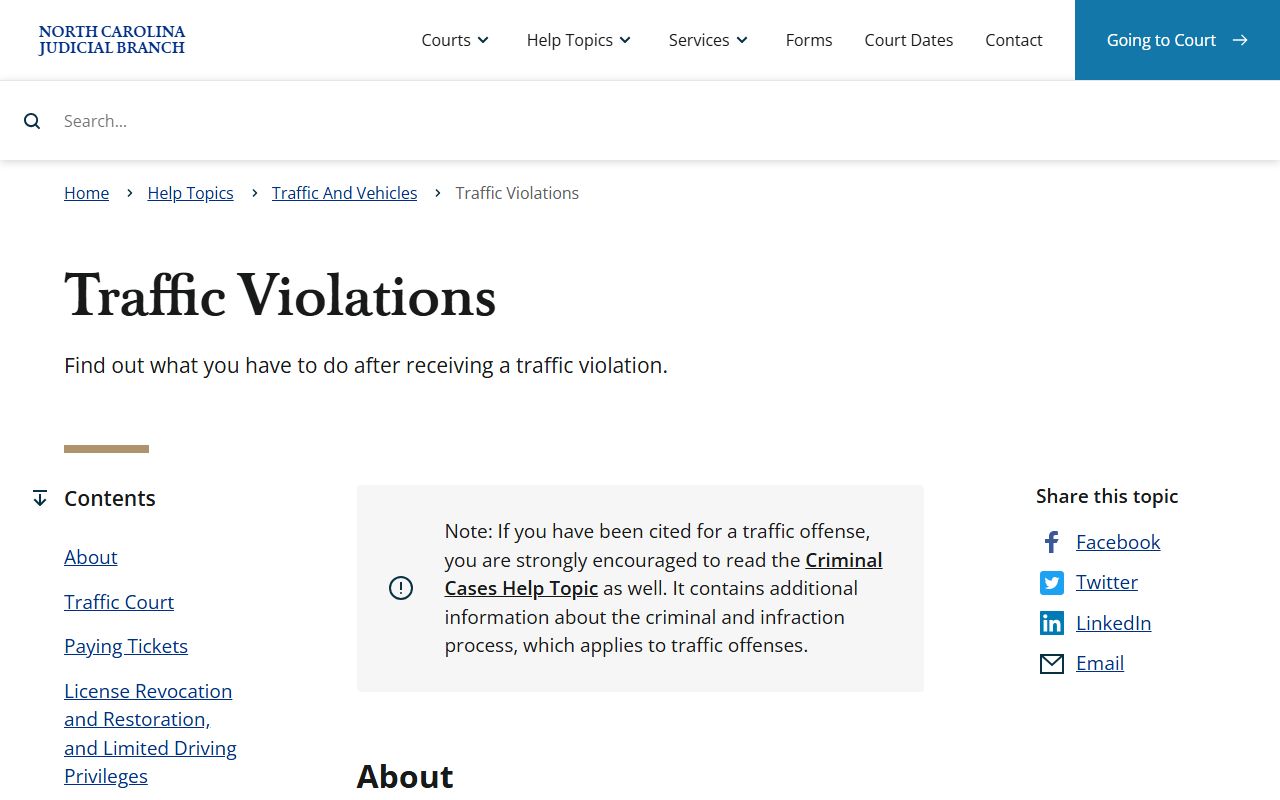 Gaston County traffic court records NC traffic violations help