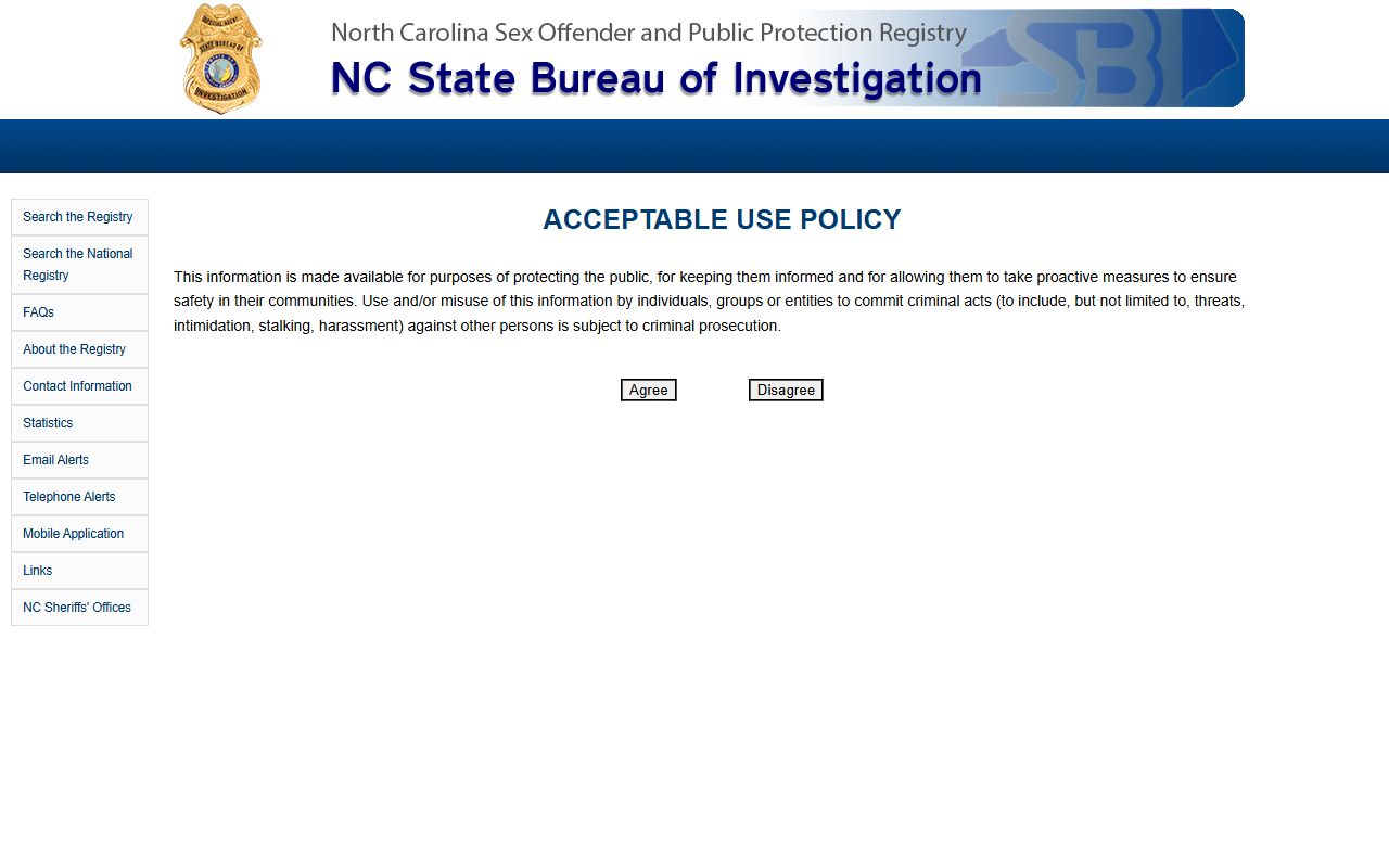 Gaston County warrant records and NC SBI sex offender registry lookup